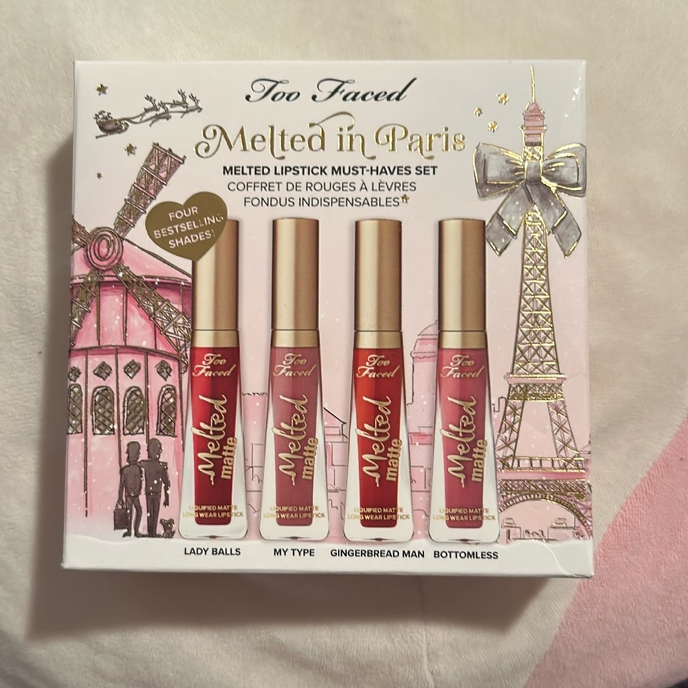 Too Faces Melted in Paris Melted Lipstick 4Pack Set.